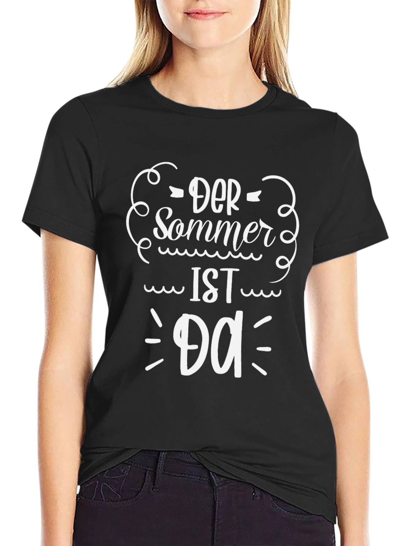 Der Sommer Ist Da Black T-Shirt