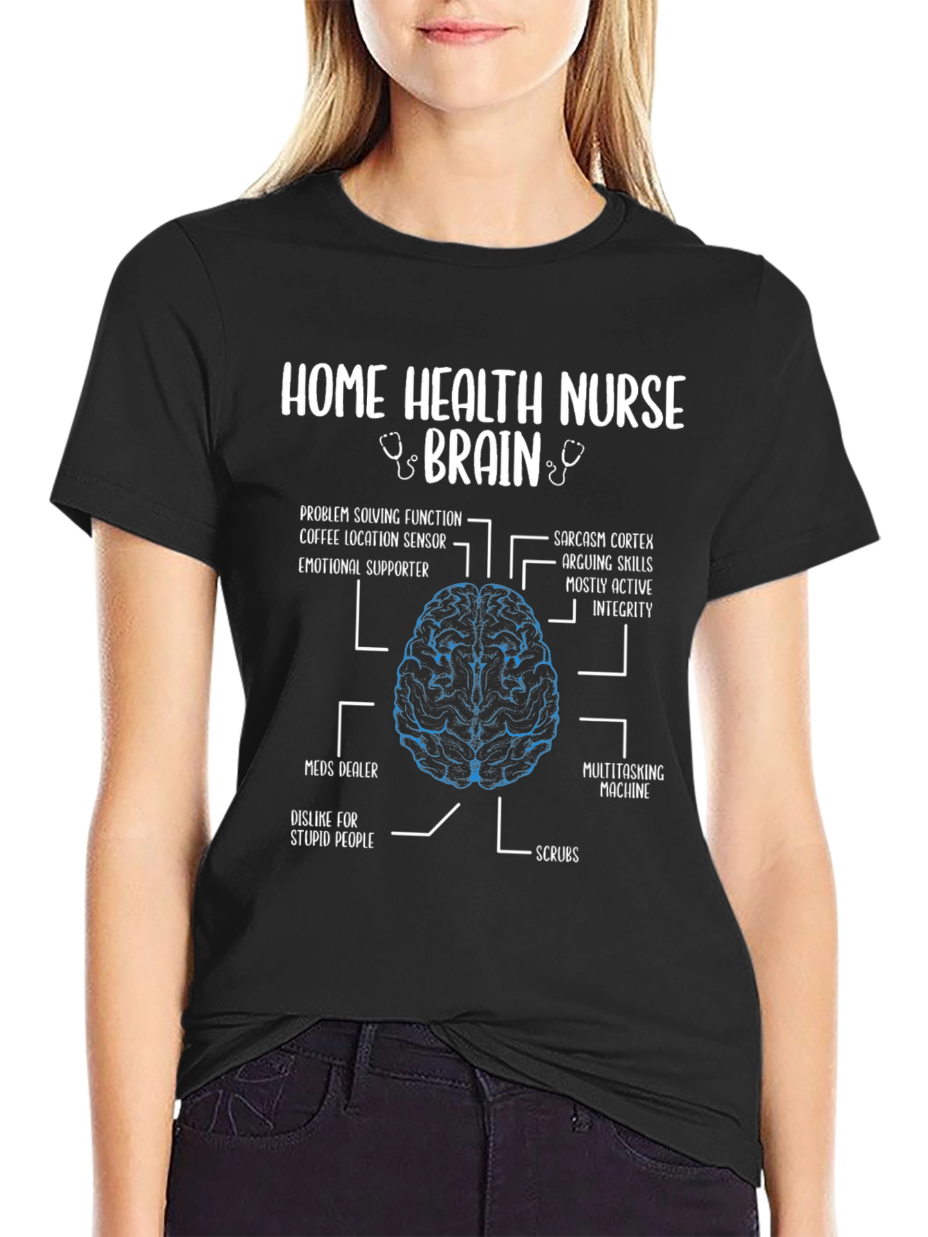 Home Health Nurse Brain Anatomy T-Shirt