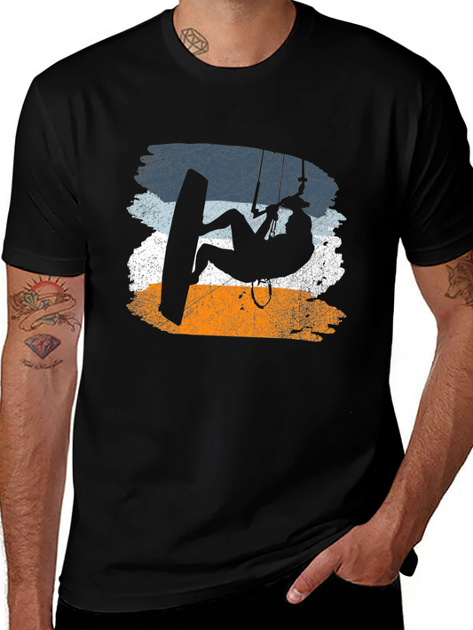 Kitesurfing Silhouette Graphic Tee - Black