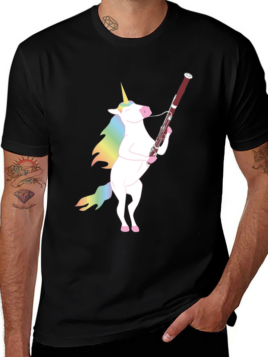 Unicorn Bassoonist Graphic Tee - Quirky Music Lover T-Shirt
