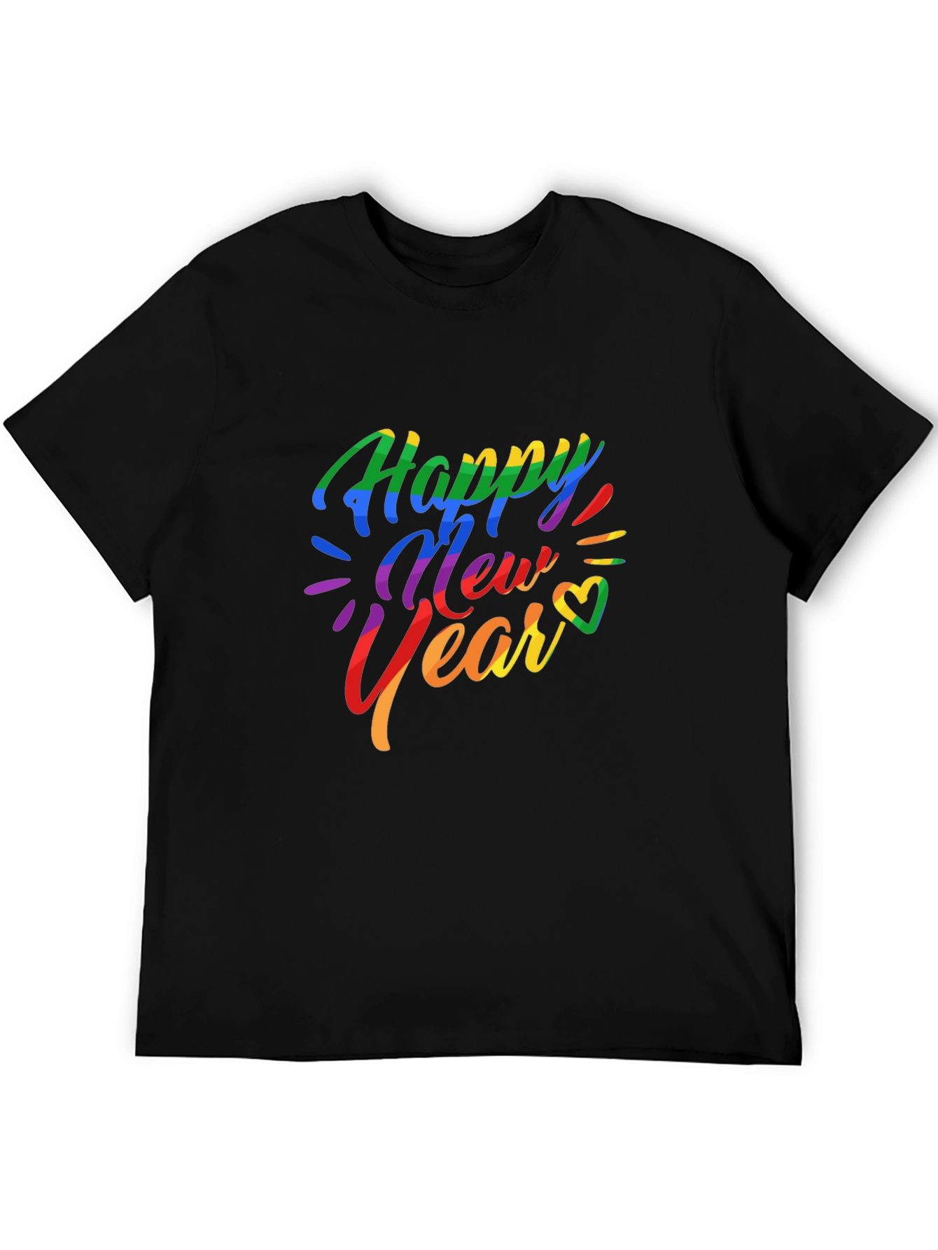Rainbow Happy New Year Graphic T-Shirt