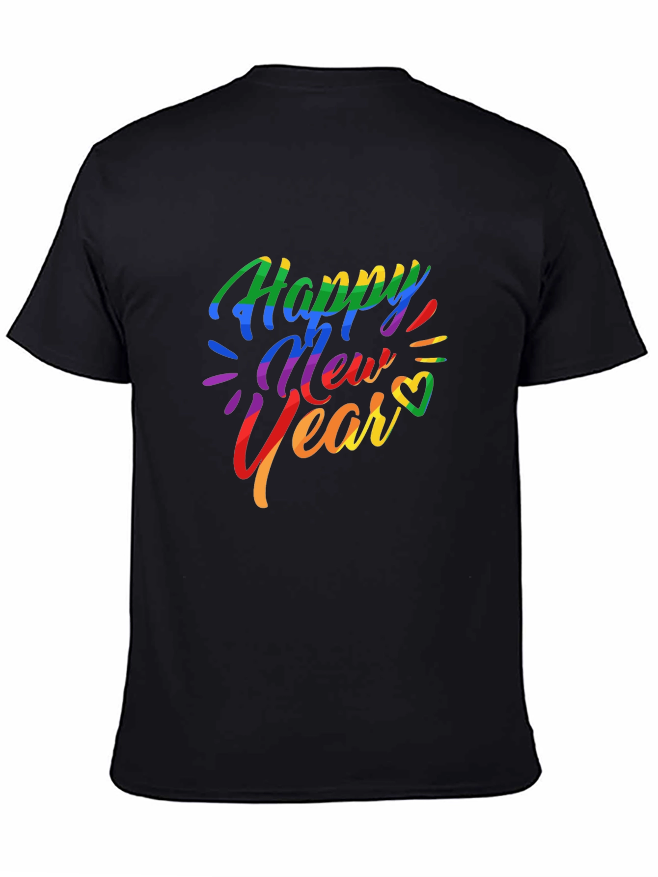 Rainbow Happy New Year Graphic T-Shirt