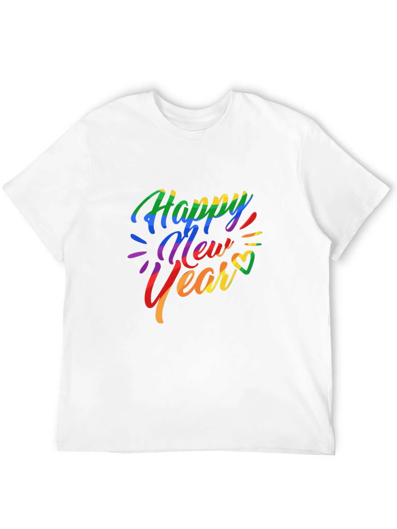 Rainbow Happy New Year Graphic T-Shirt