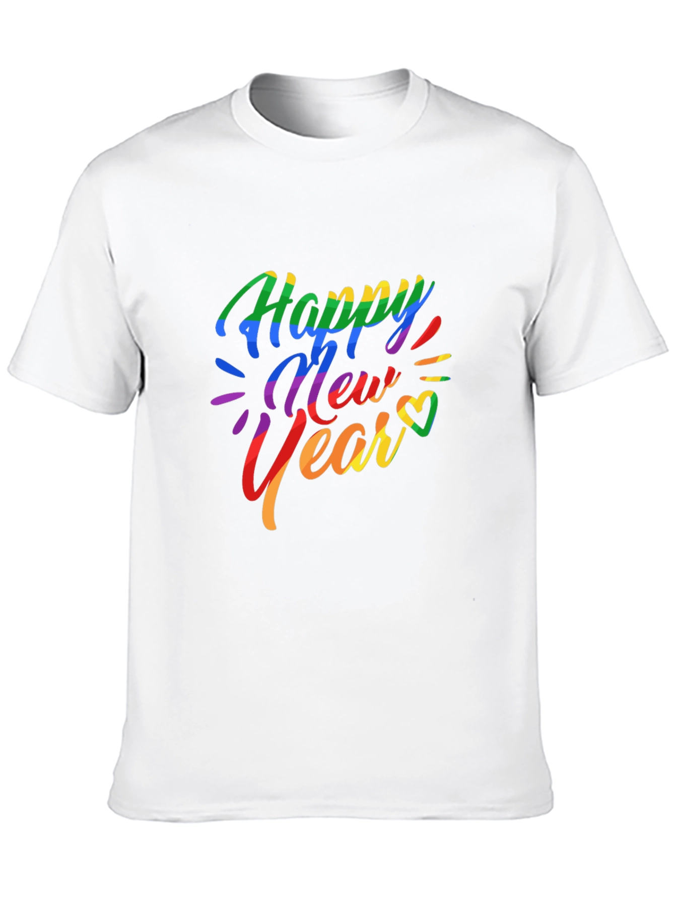 Rainbow Happy New Year Graphic T-Shirt