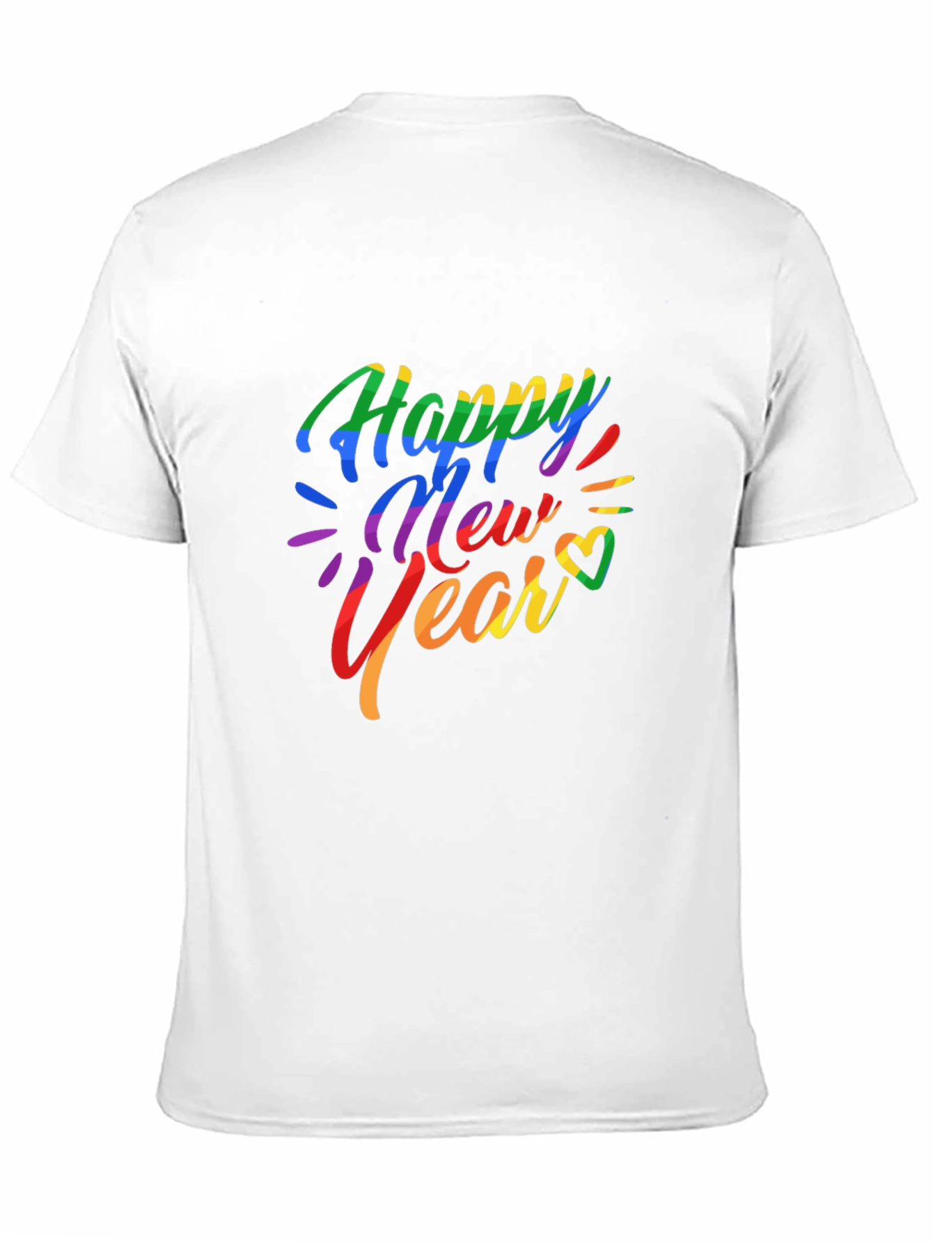 Rainbow Happy New Year Graphic T-Shirt