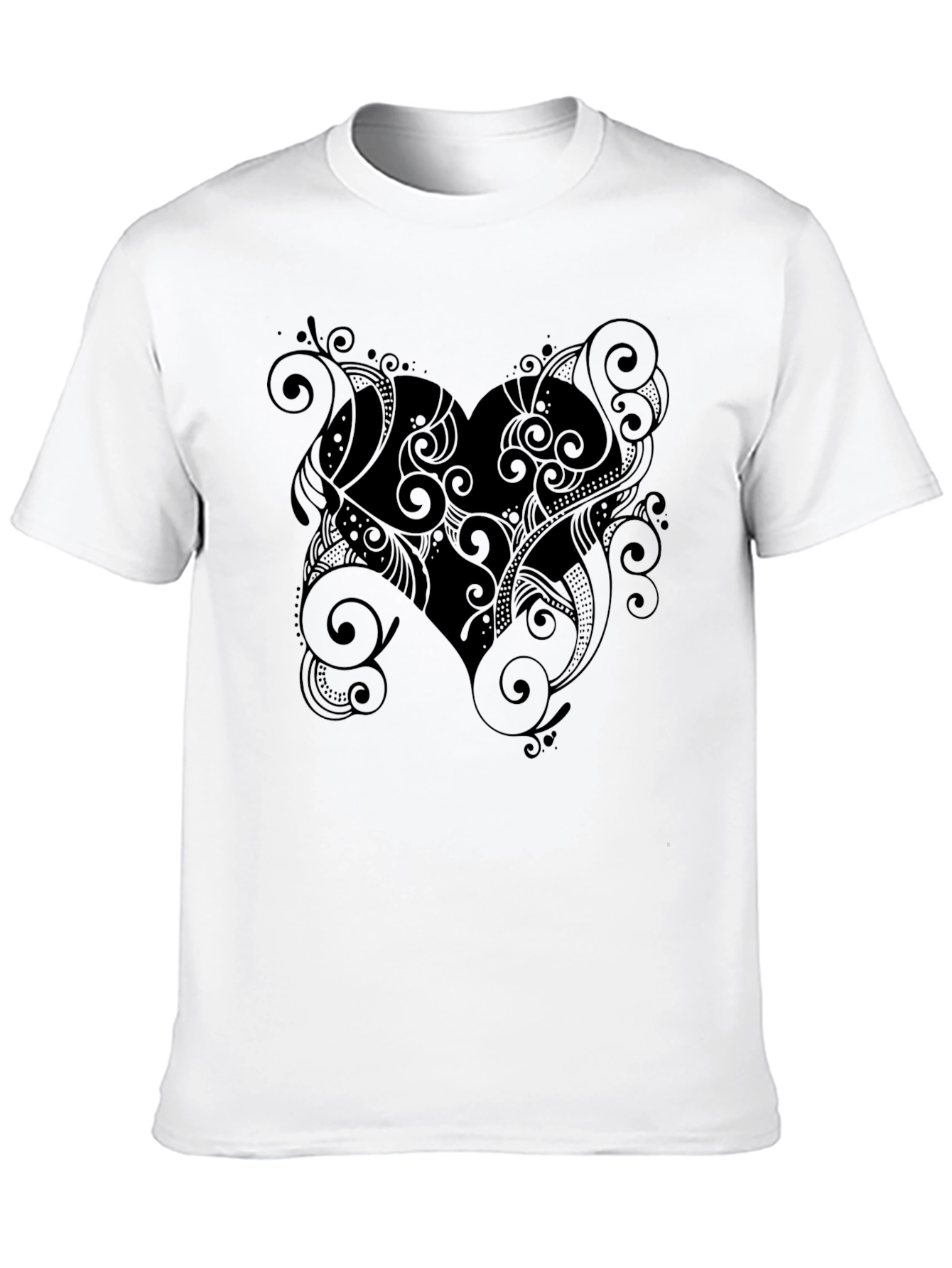 Heart Swirl Black Graphic Tee