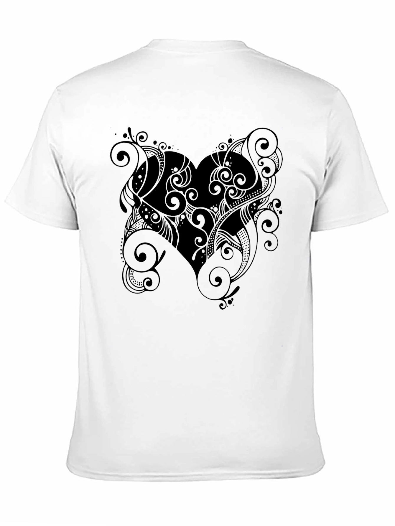 Heart Swirl Black Graphic Tee