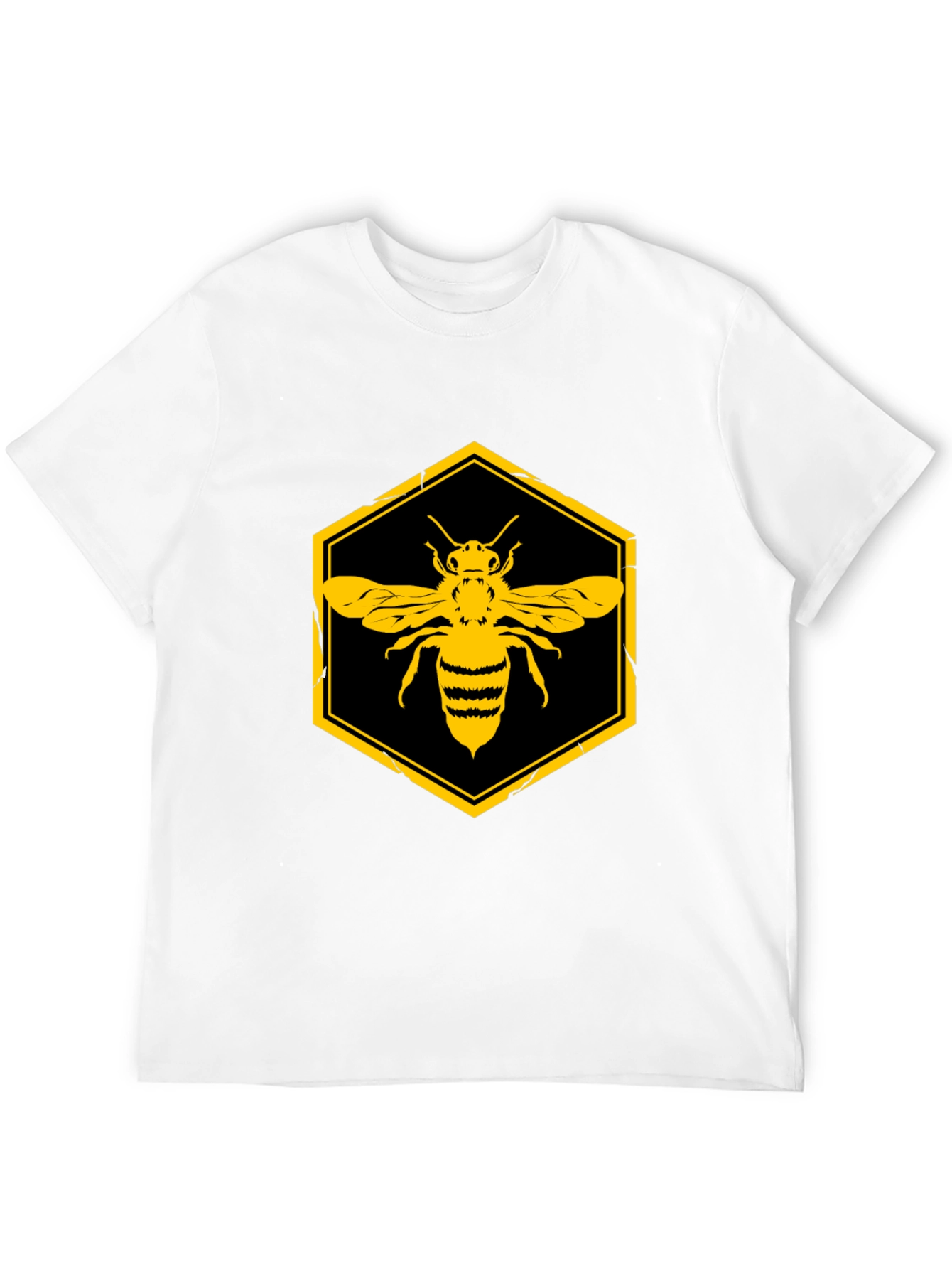 Honeycomb Bee Graphic Tee - Black Cotton T-Shirt