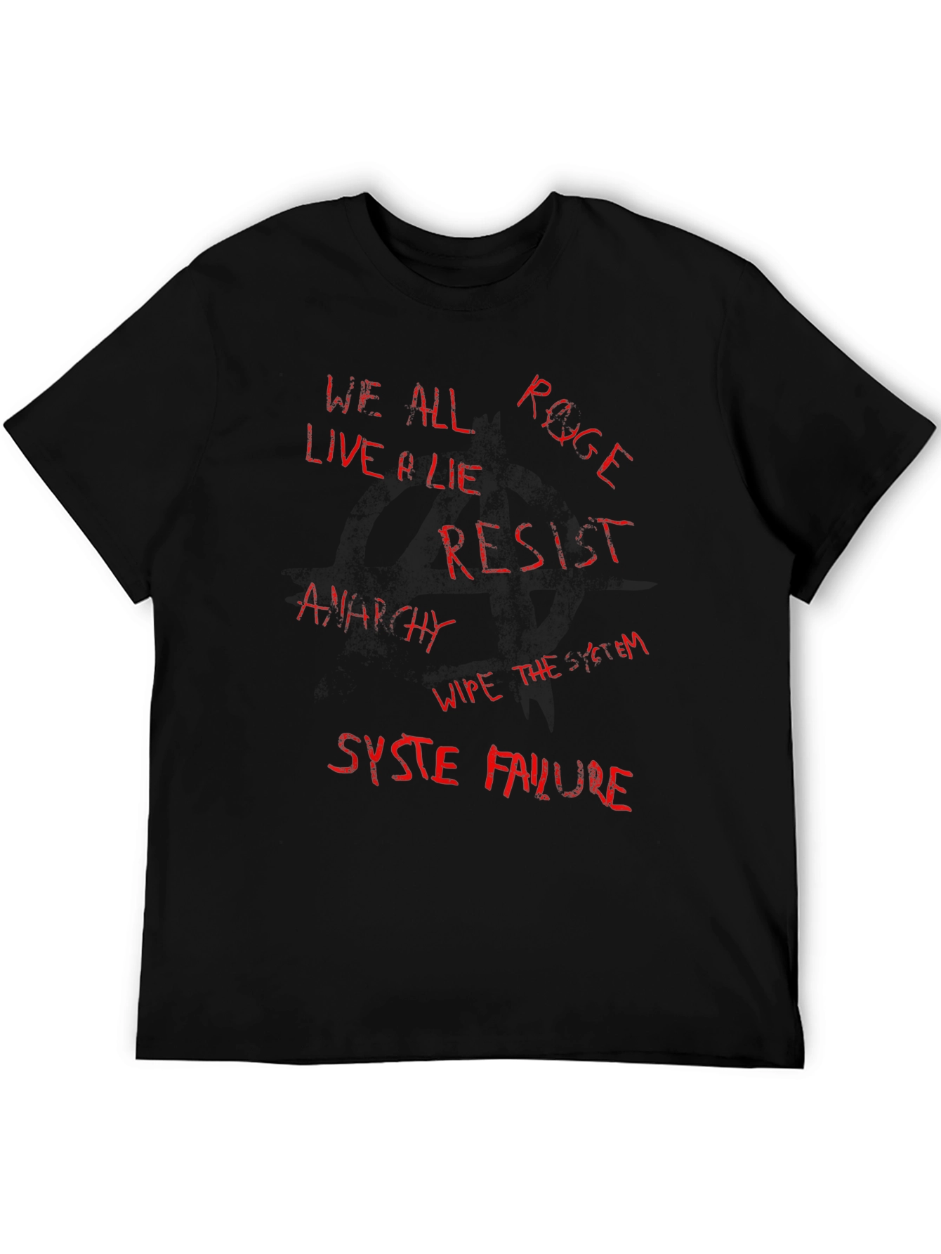 Edgy Graphic Tee - System Failure Anarchy Resist