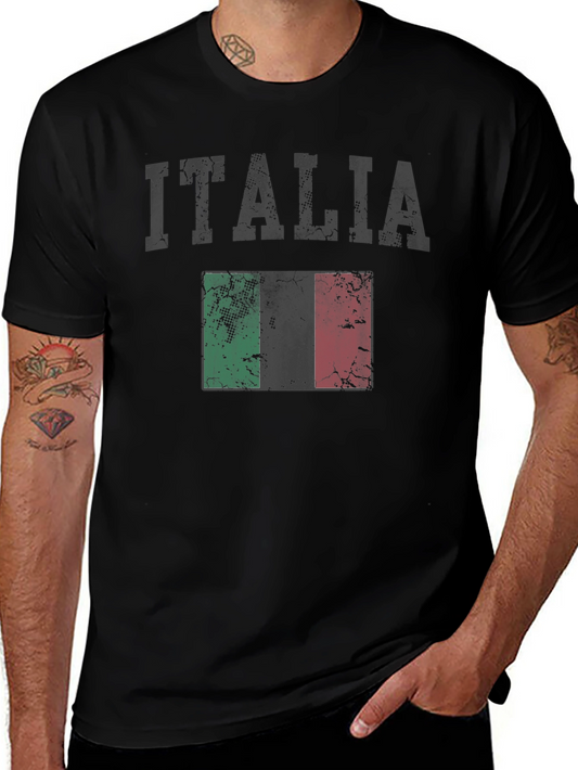 Italia Flag T-Shirt - Distressed Graphic Tee