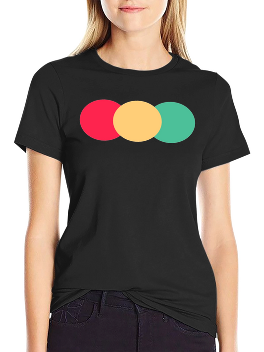Modern Color Block Graphic Tee - Black