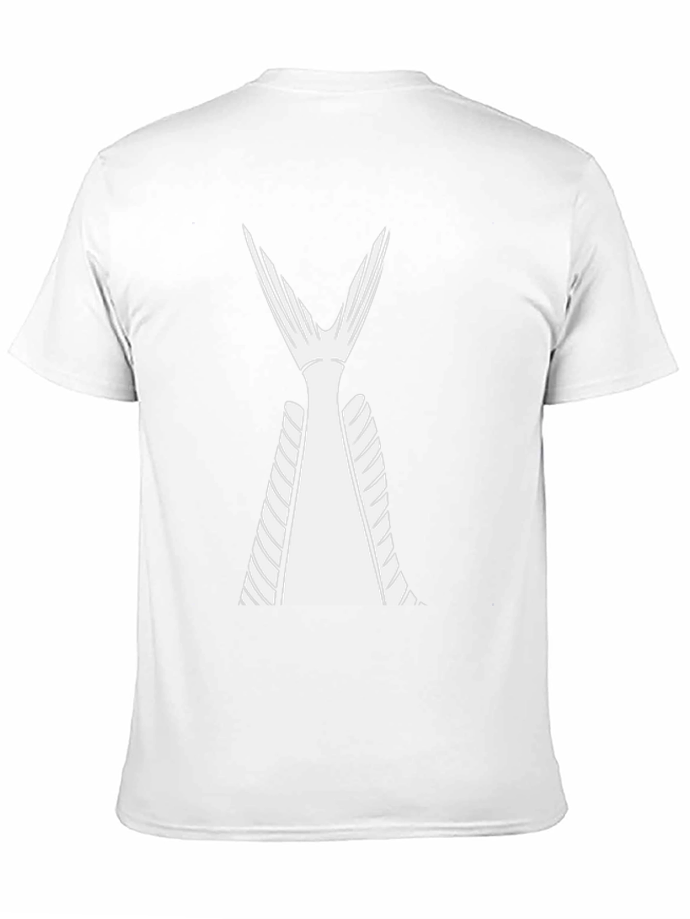 Black T-Shirt with White Fish Tail Design