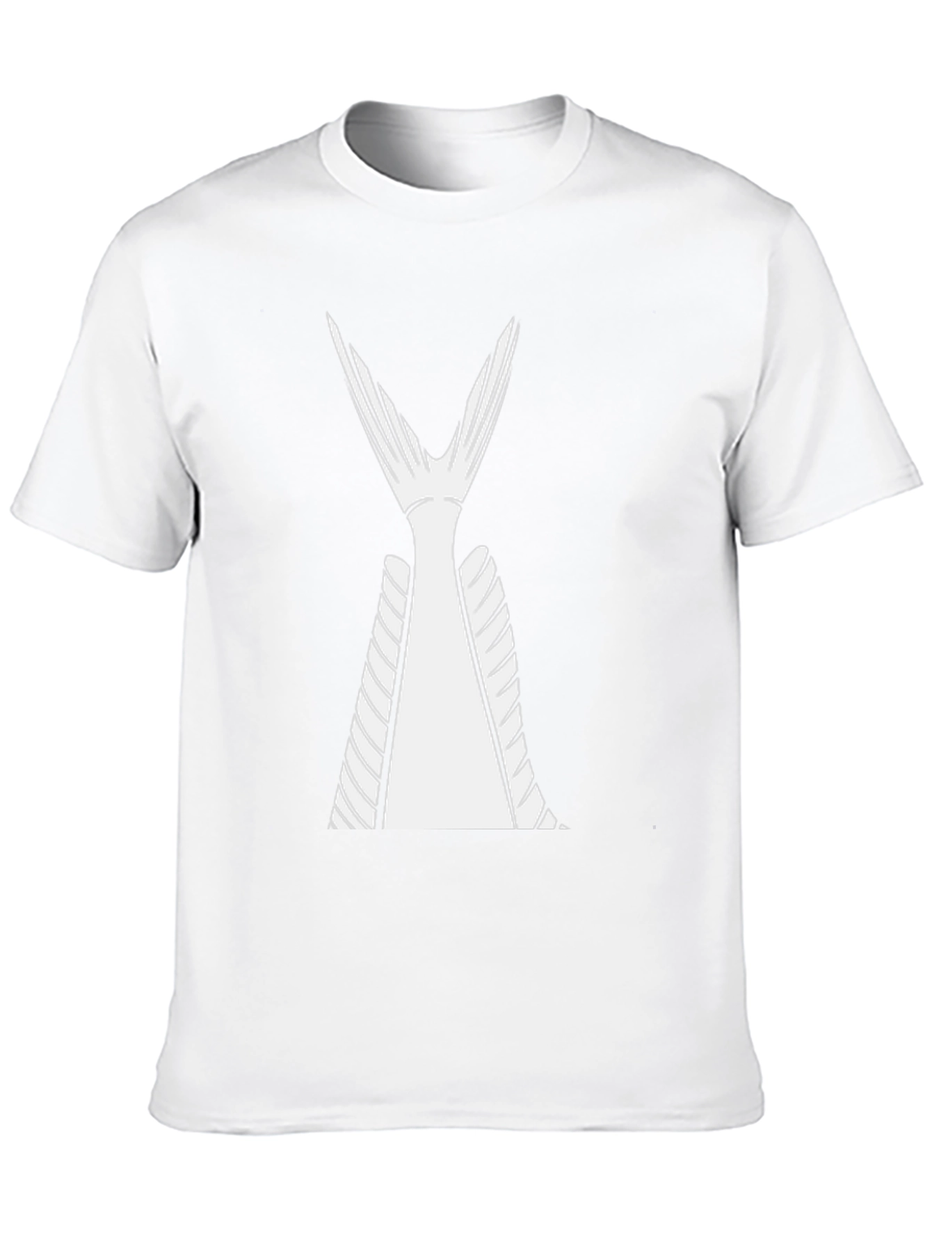 Black T-Shirt with White Fish Tail Design
