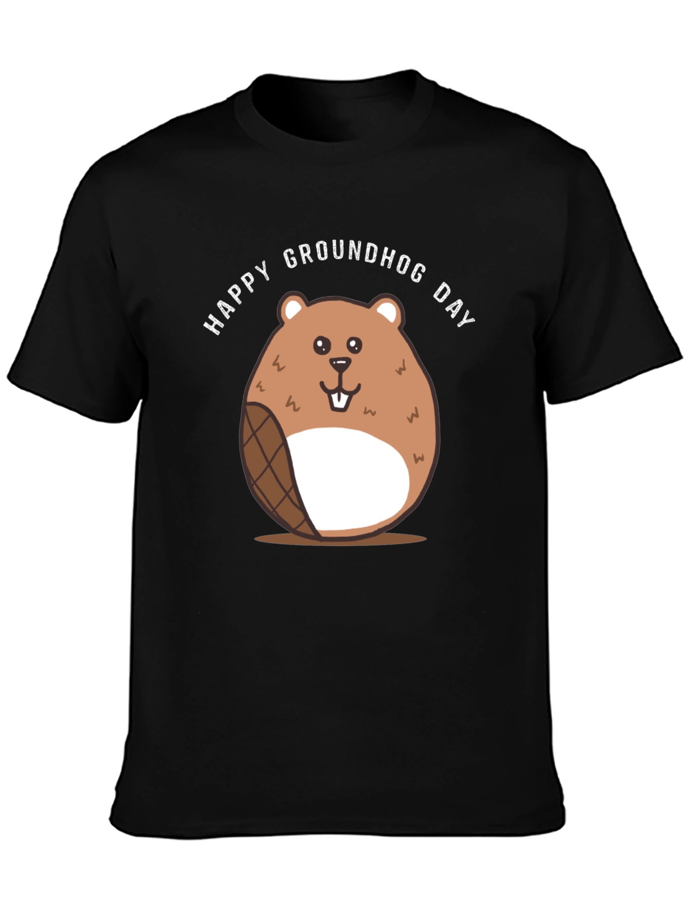 Happy Groundhog Day Black T-Shirt