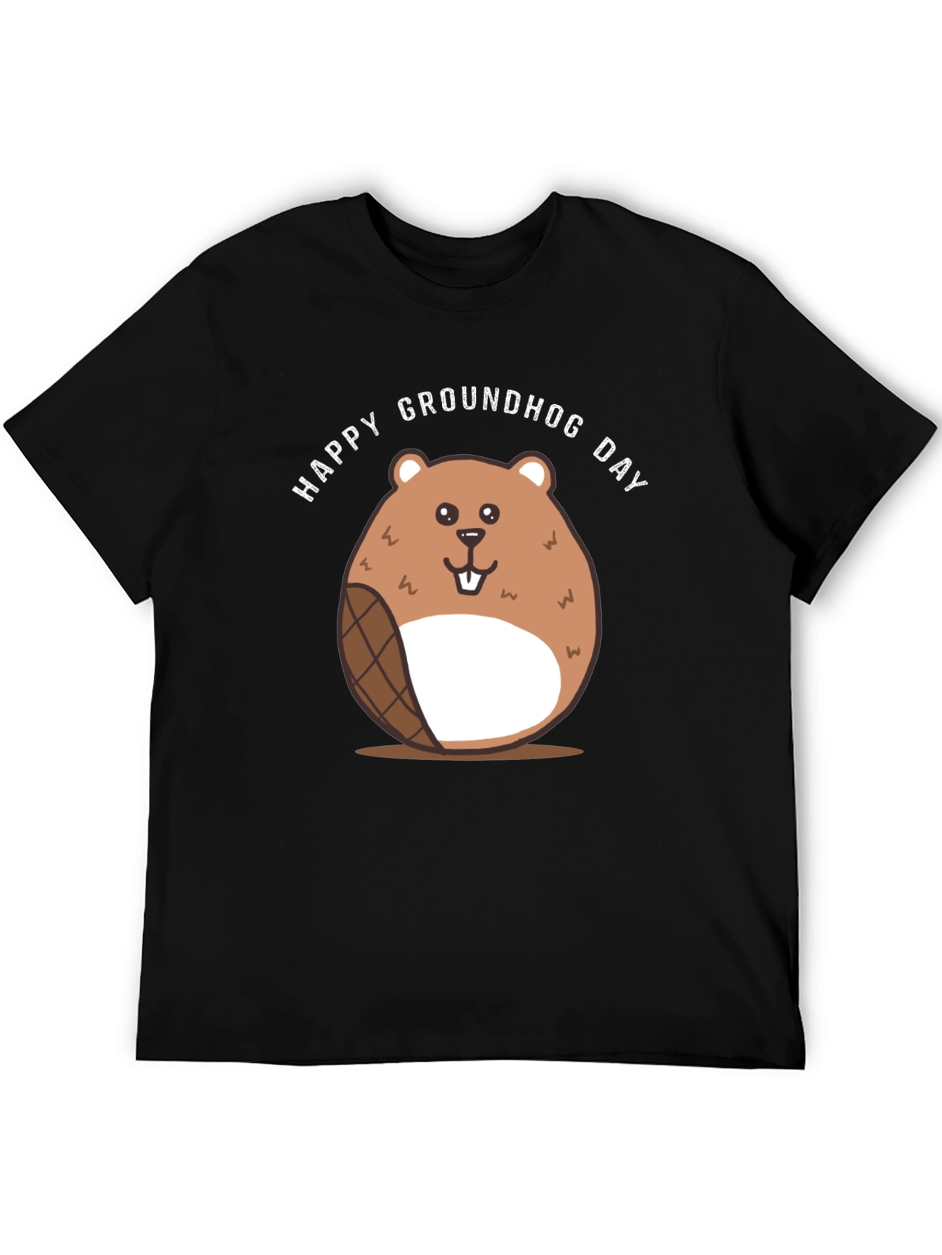 Happy Groundhog Day Black T-Shirt