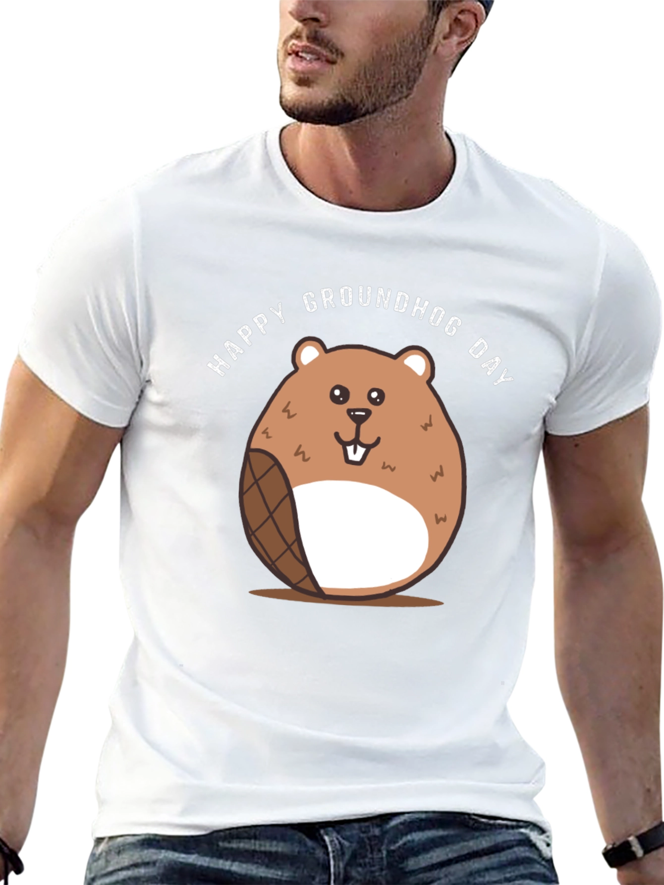 Happy Groundhog Day Black T-Shirt