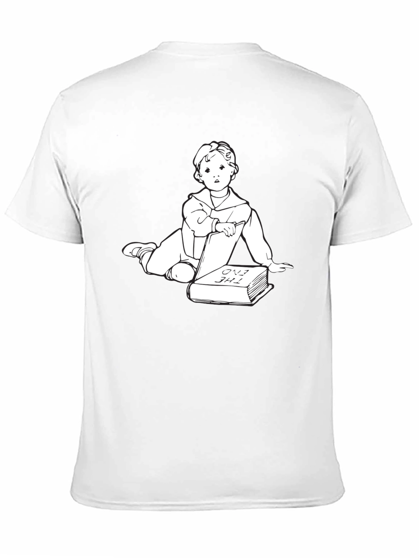 Unique Graphic Tee - Baby Reading The End Book