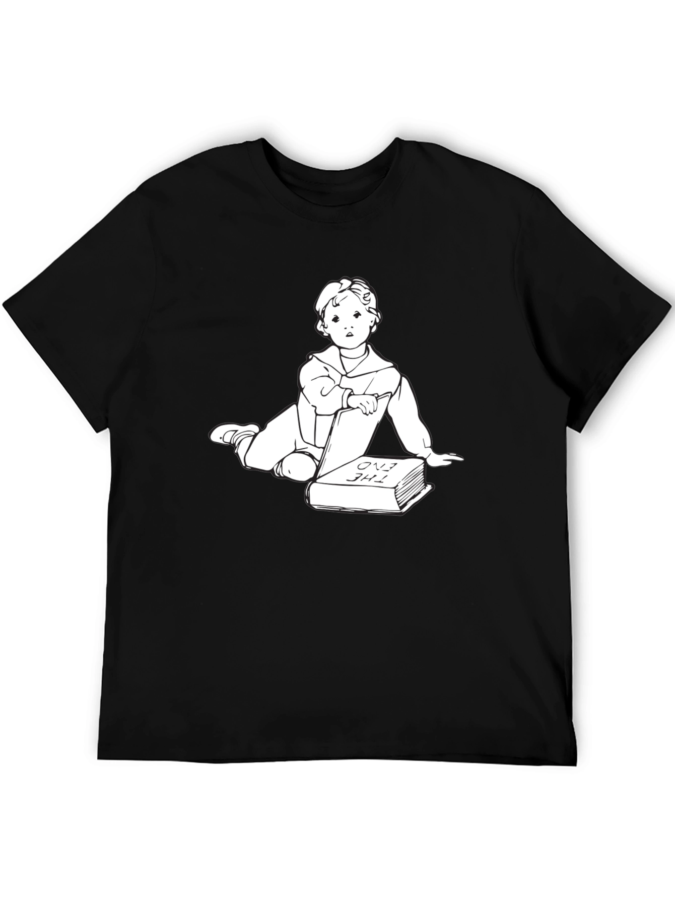 Unique Graphic Tee - Baby Reading The End Book