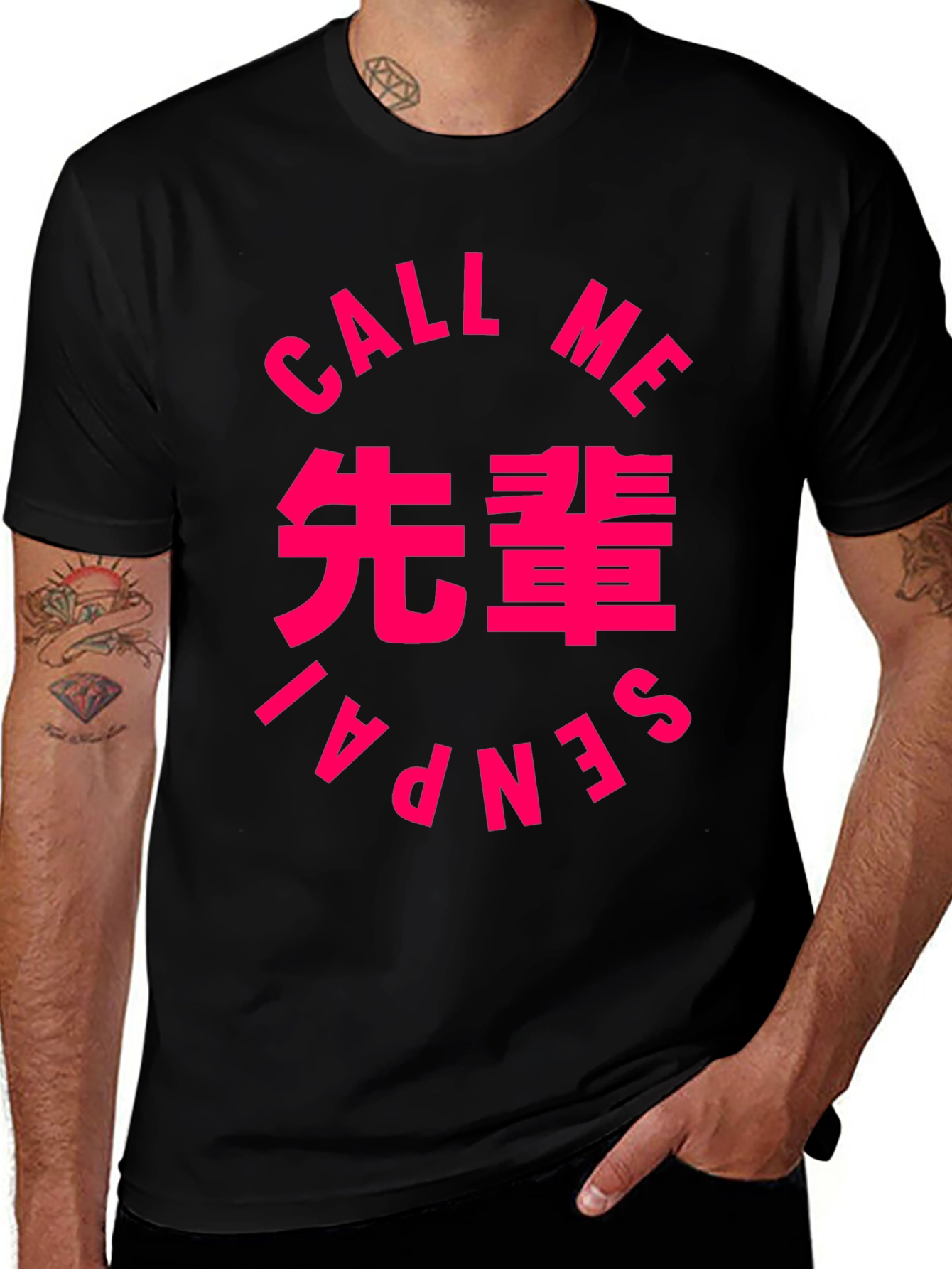 Call Me Senpai Black T-Shirt