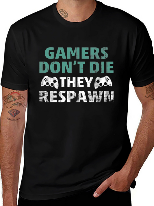 Gamer Respawn Graphic T-Shirt - Black