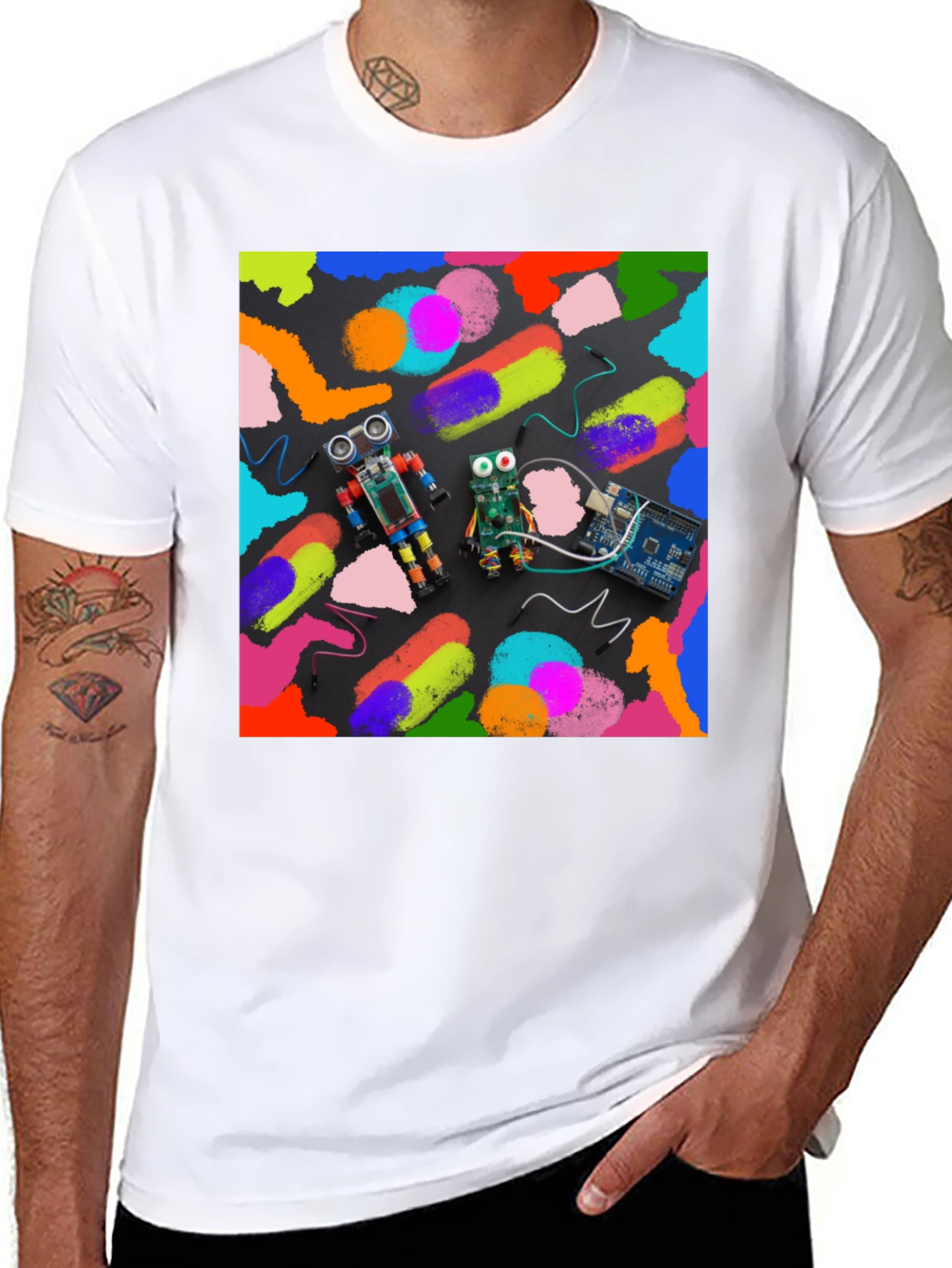Robotics & Art T-Shirt: Funky Robot Circuit Design