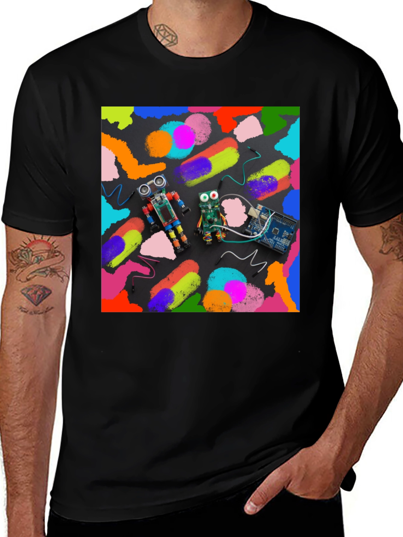 Robotics & Art T-Shirt: Funky Robot Circuit Design