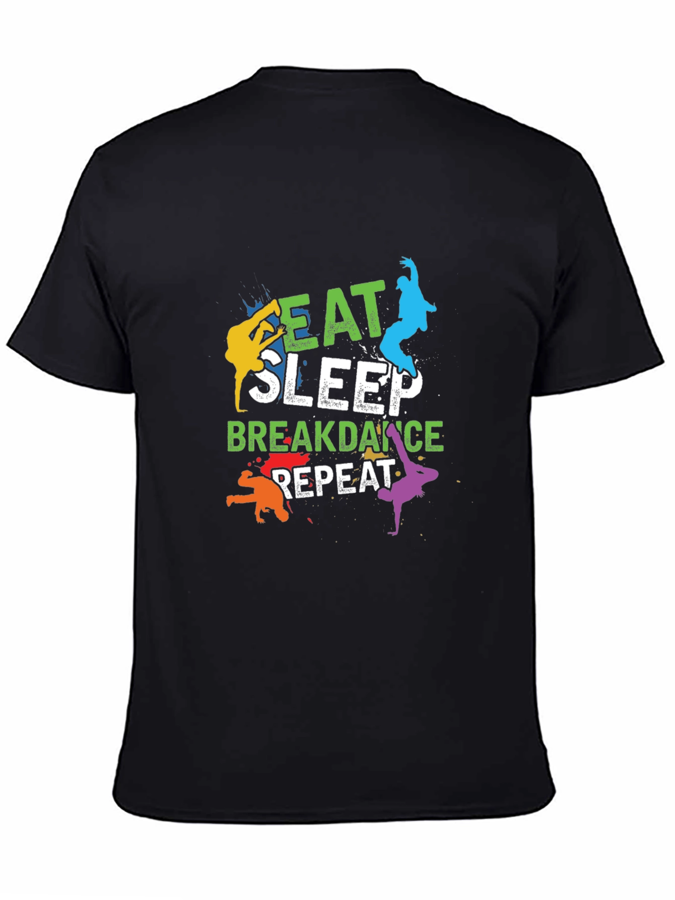 Eat Sleep Breakdance Repeat Mens Black T-Shirt