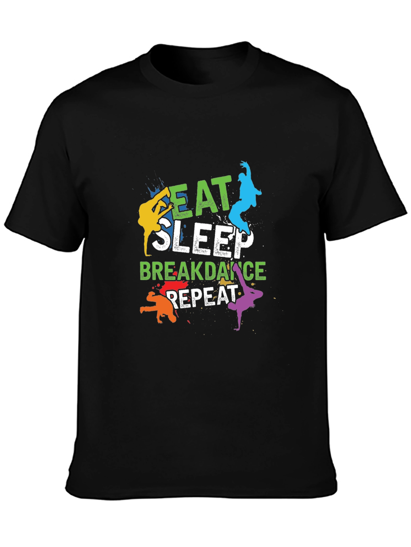 Eat Sleep Breakdance Repeat Mens Black T-Shirt