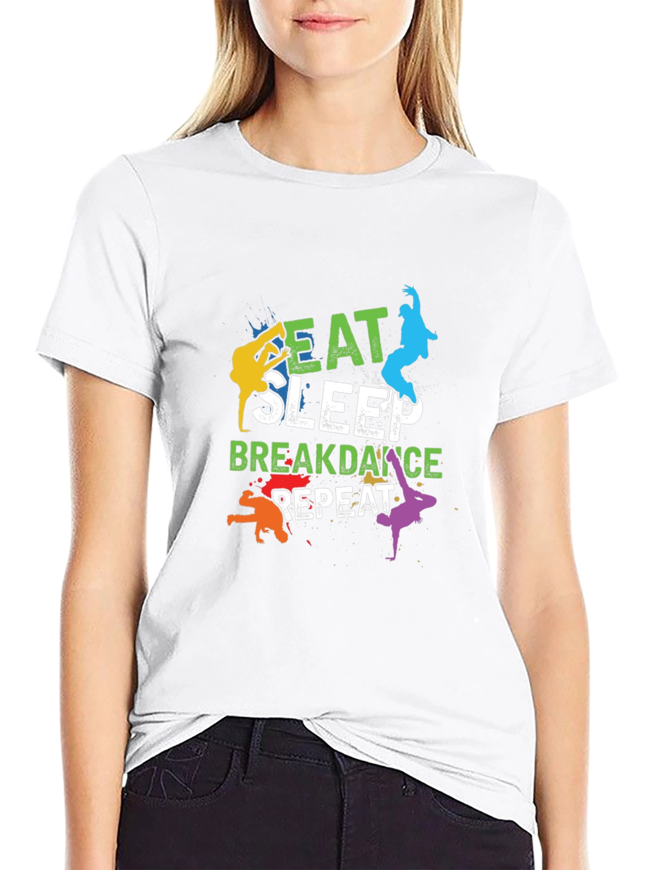 Eat Sleep Breakdance Repeat Mens Black T-Shirt