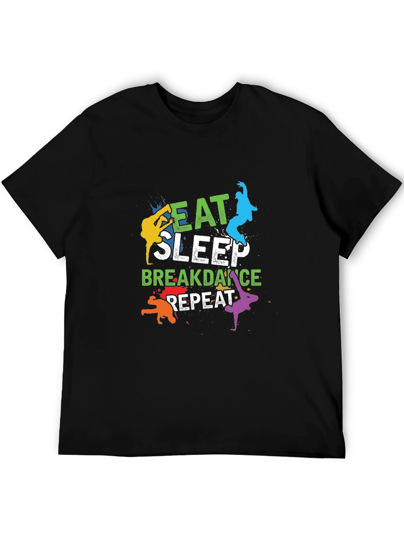 Eat Sleep Breakdance Repeat Mens Black T-Shirt