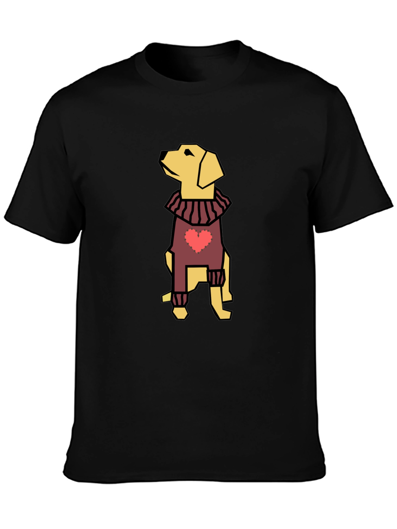 Dog with Heart Sweater Black Tee