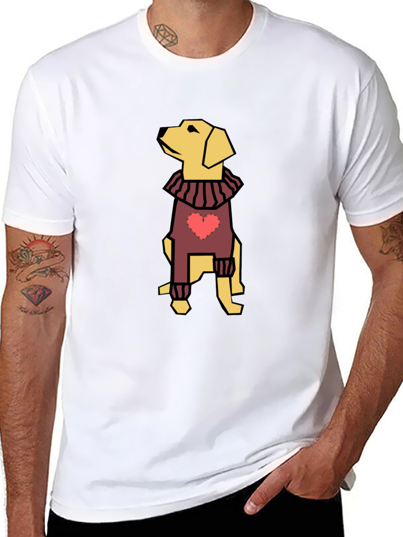 Dog with Heart Sweater Black Tee
