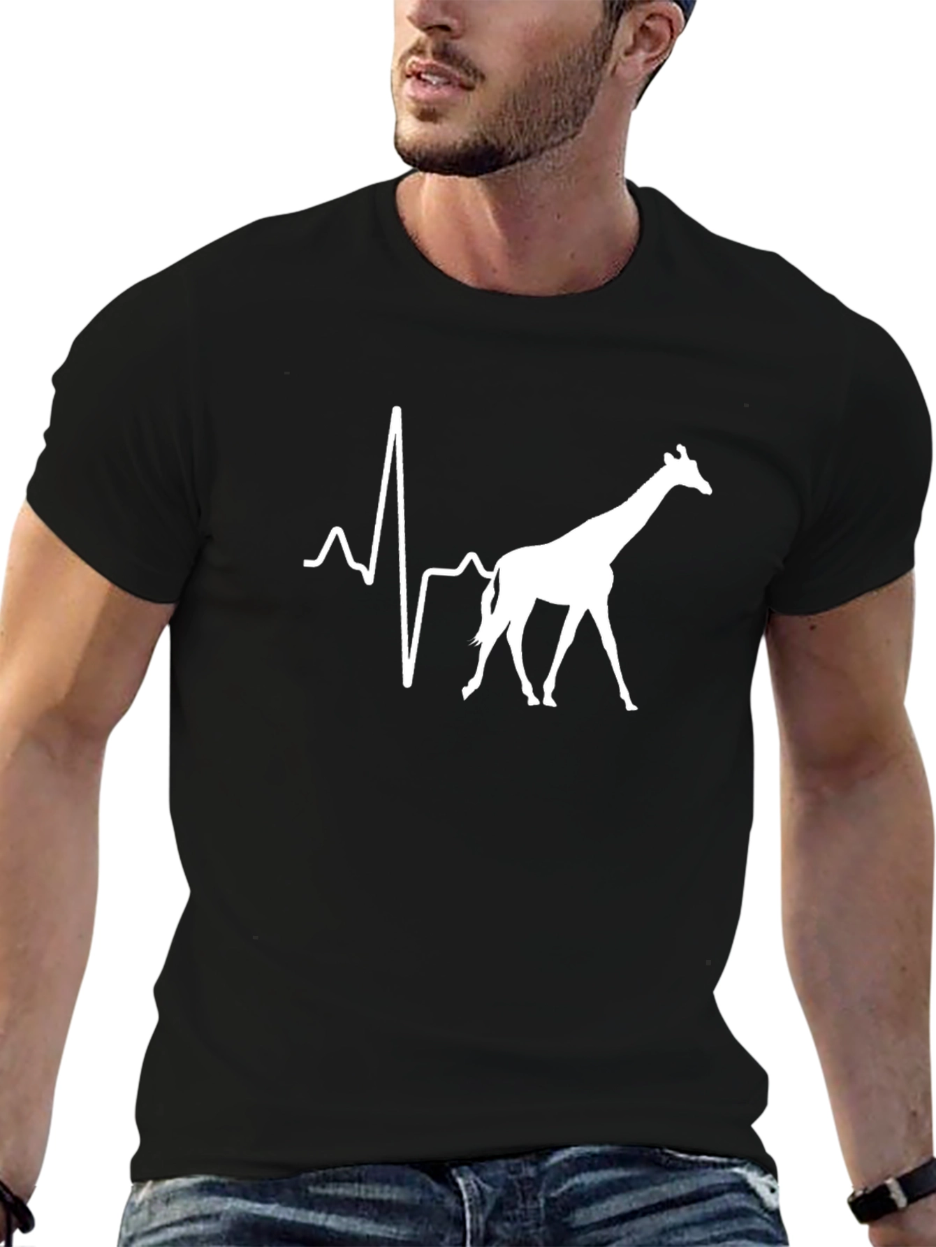 Giraffe Heartbeat Graphic T-Shirt