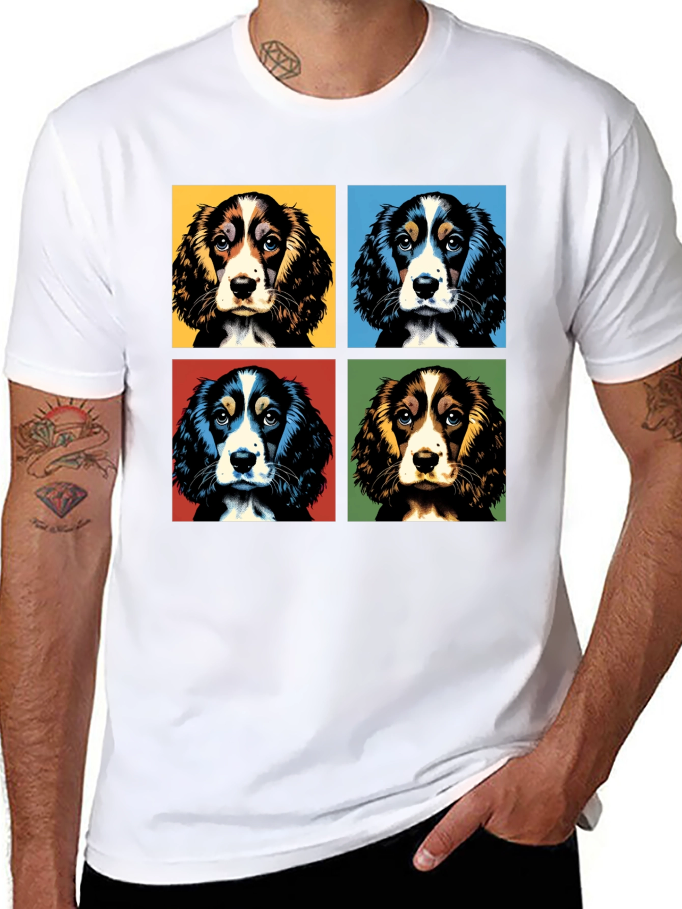 Pop Art Spaniel Dog T-Shirt