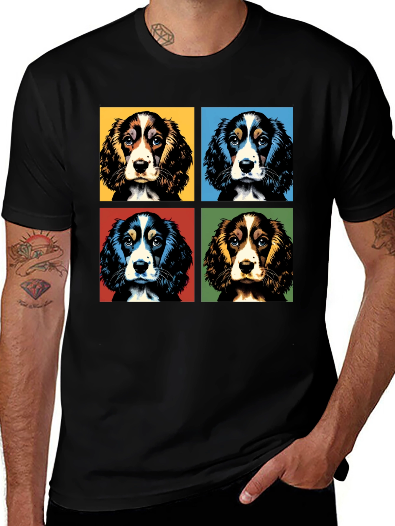 Pop Art Spaniel Dog T-Shirt