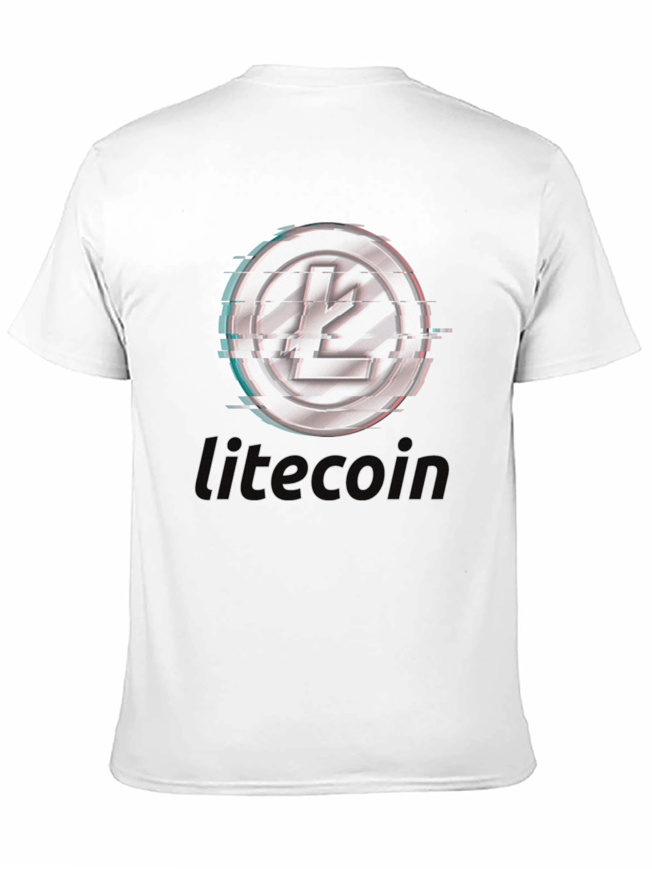 Litecoin Crypto T-Shirt - Distorted Digital Currency Design