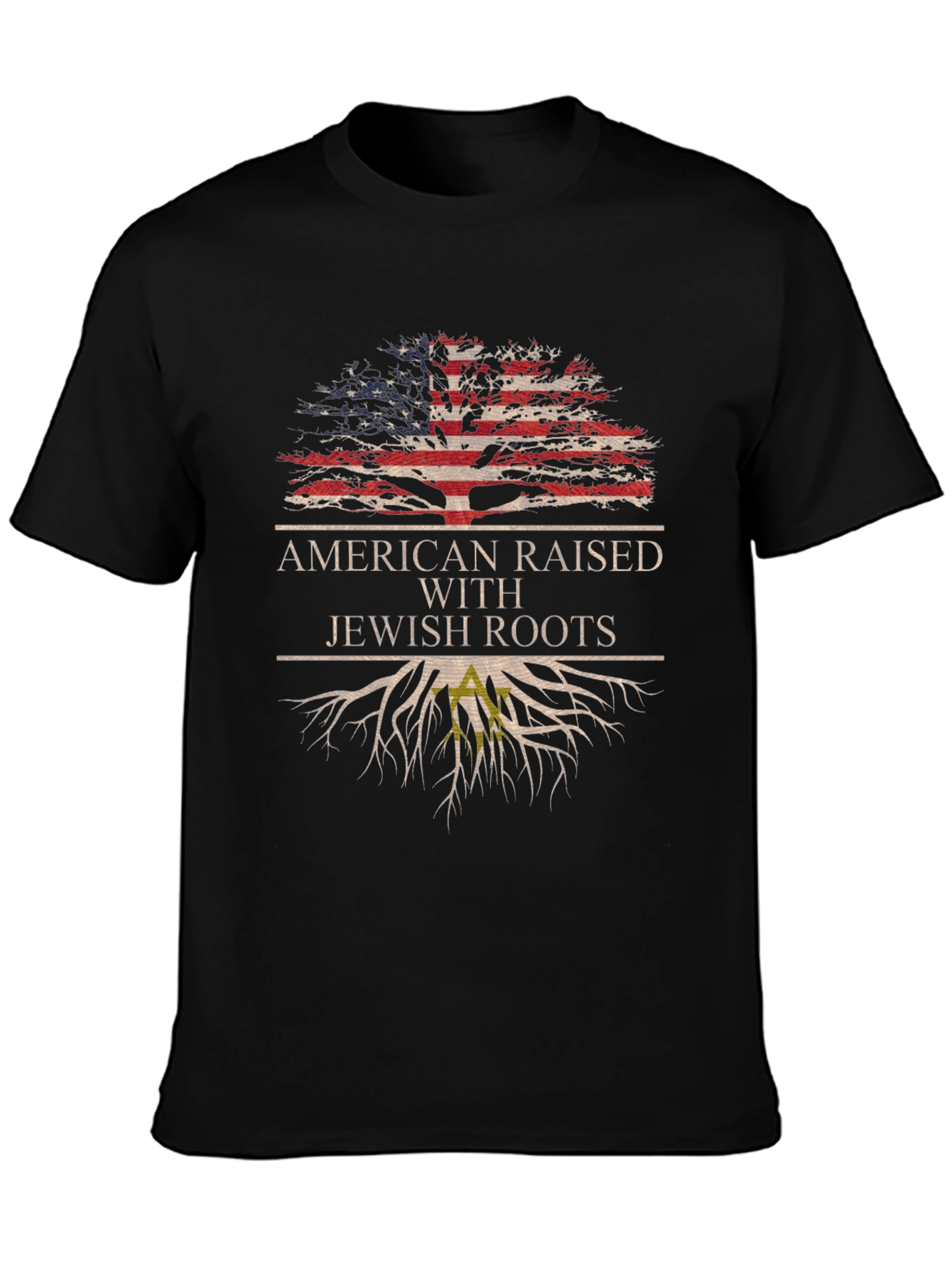 American Raised With Jewish Roots Tree T-Shirt