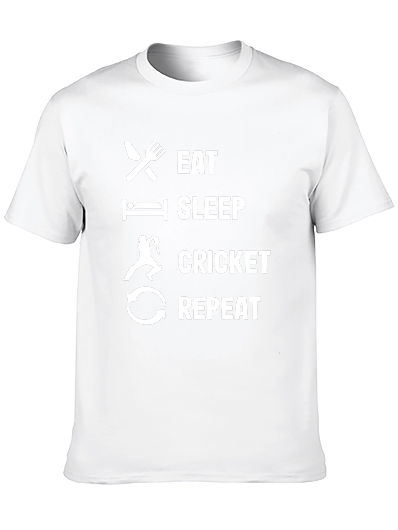Eat Sleep Cricket Repeat Black T-Shirt