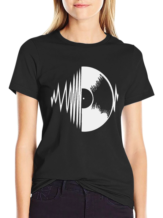 Vinyl Record Graphic Tee - Black Music Lover T-Shirt