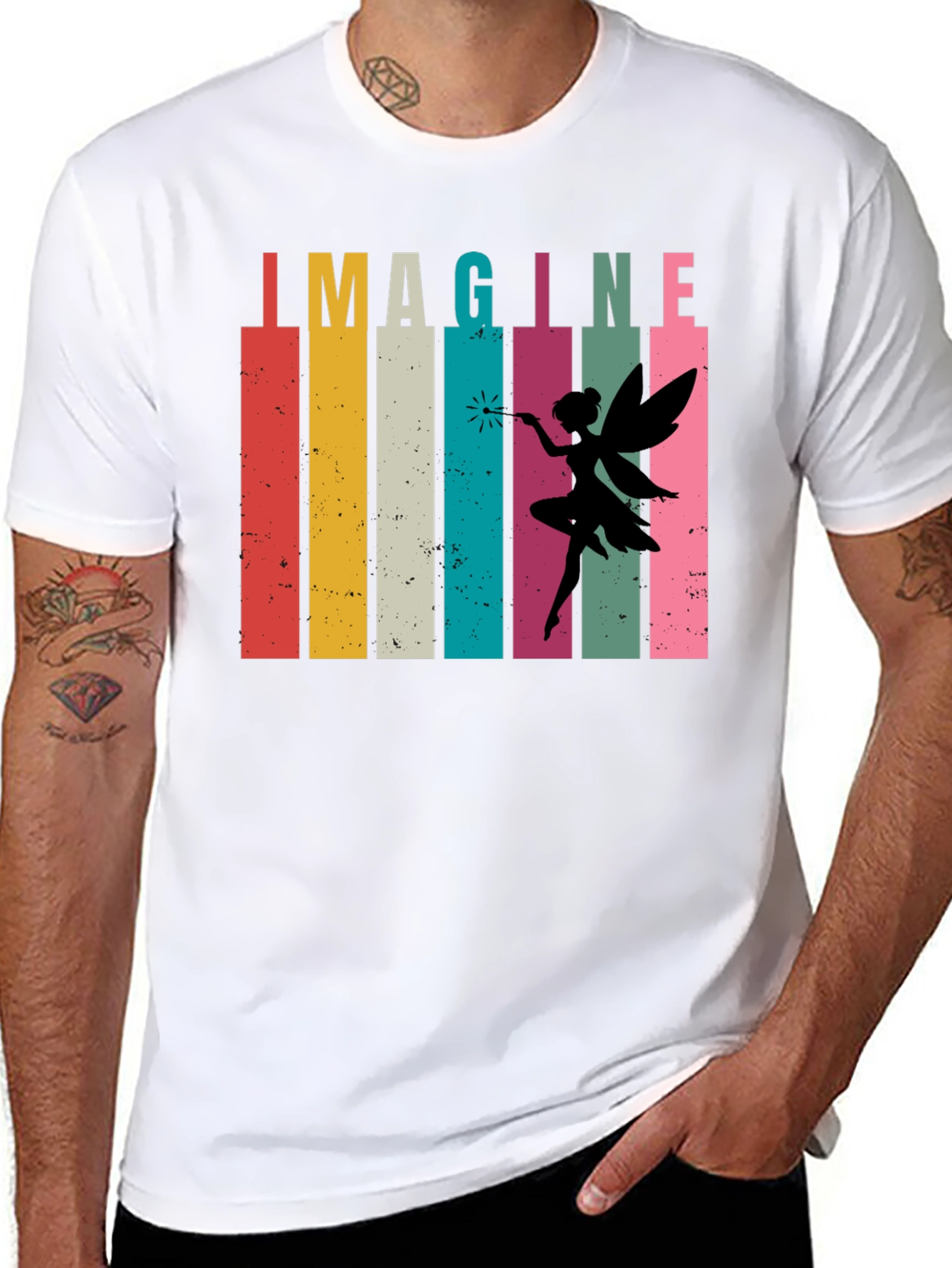 Imagine Fairy Graphic Tee - Retro Design T-Shirt