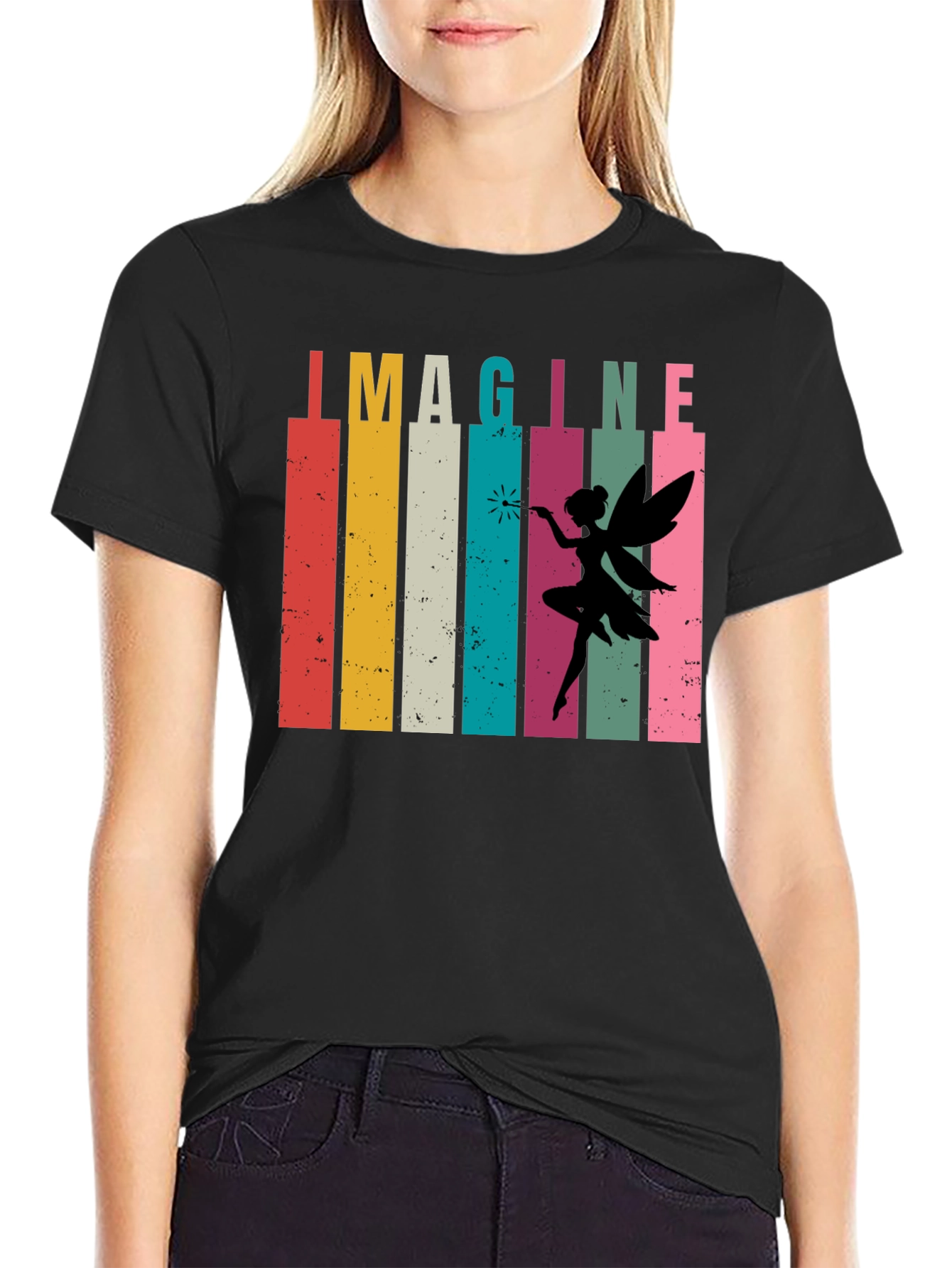 Imagine Fairy Graphic Tee - Retro Design T-Shirt