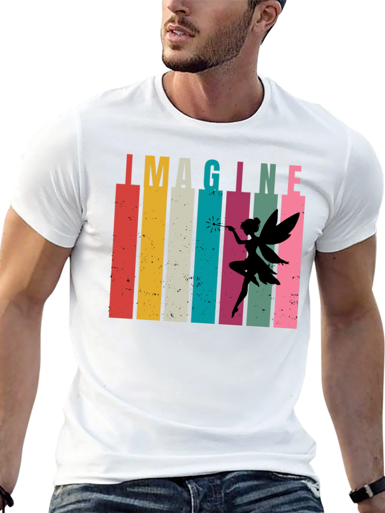 Imagine Fairy Graphic Tee - Retro Design T-Shirt