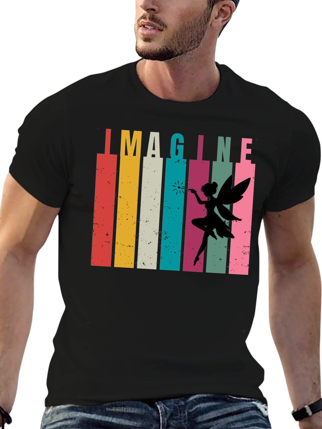 Imagine Fairy Graphic Tee - Retro Design T-Shirt