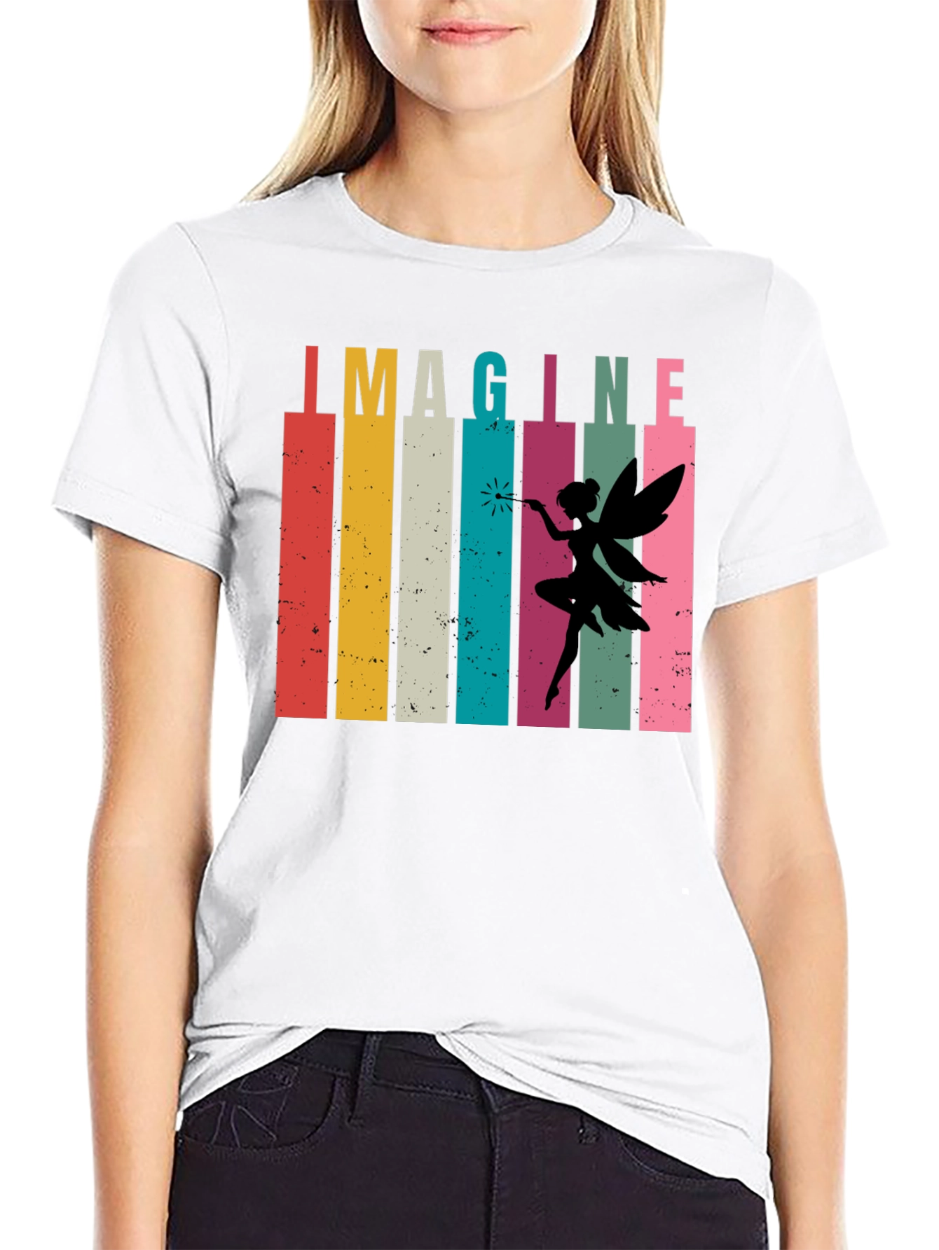 Imagine Fairy Graphic Tee - Retro Design T-Shirt