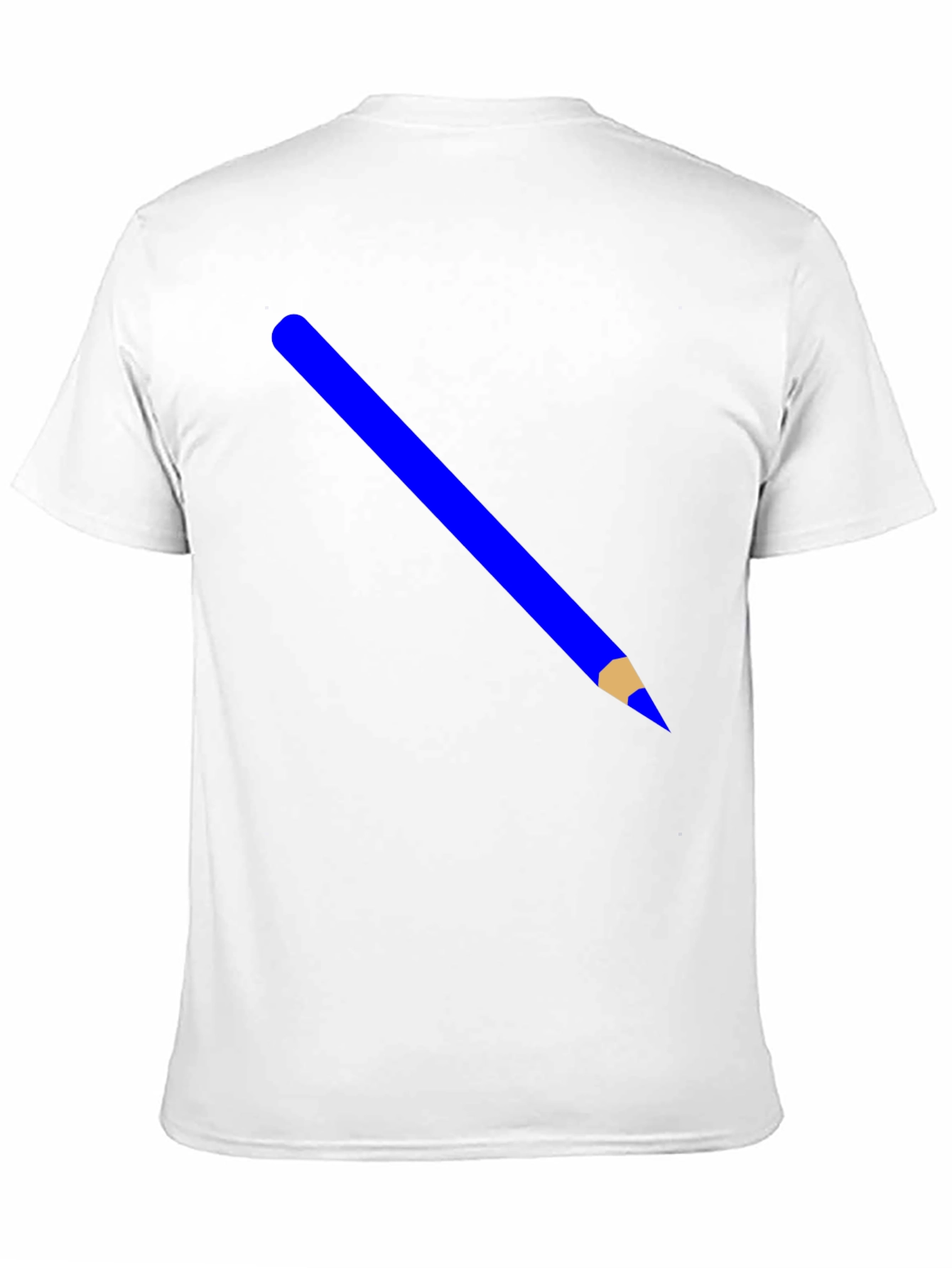 Mens Black Graphic Tee - Blue Pencil Design