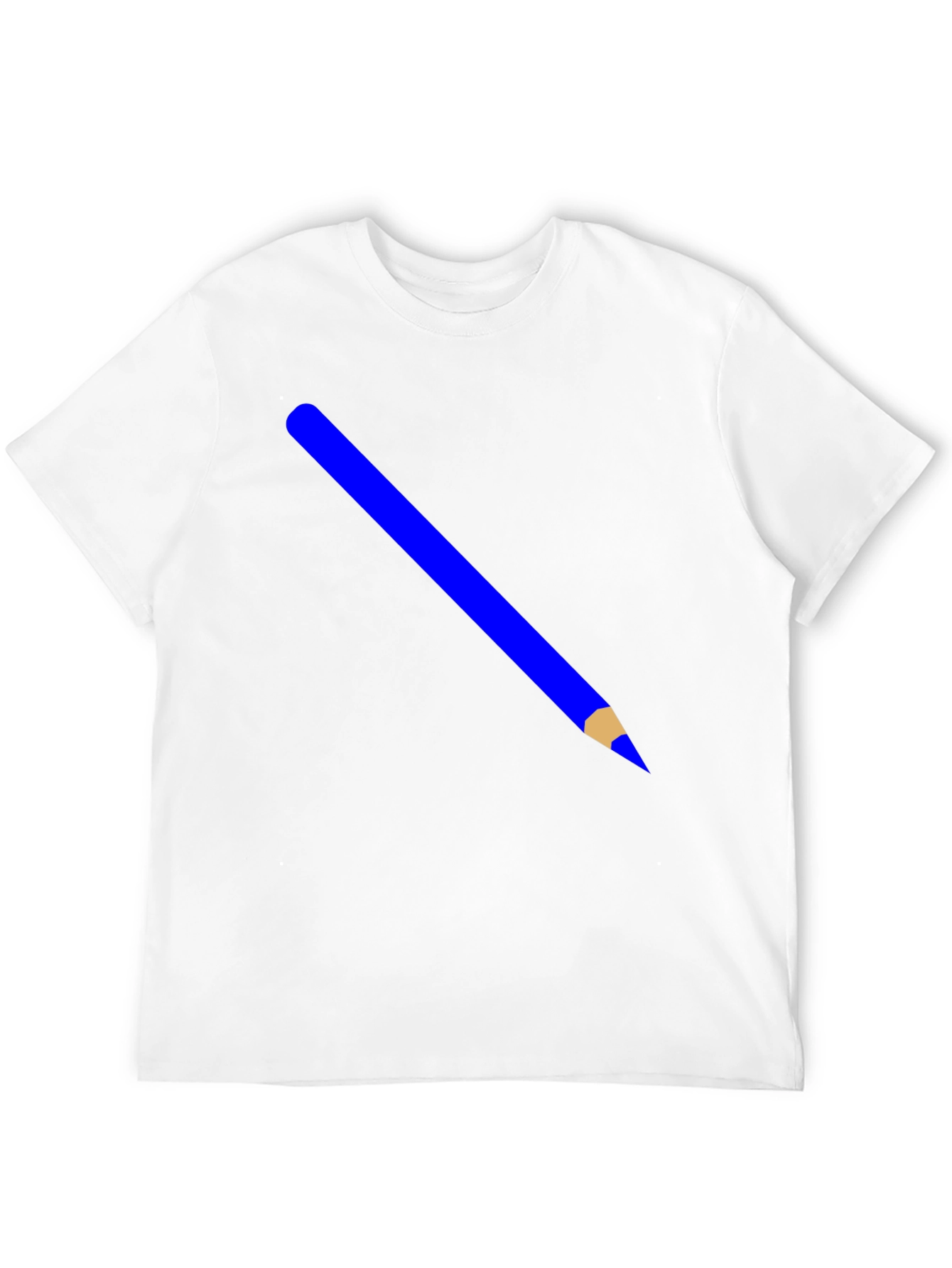 Mens Black Graphic Tee - Blue Pencil Design