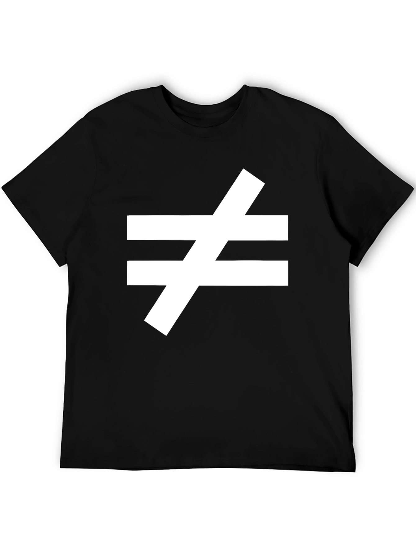 Unequal Sign Graphic Tee - Black Cotton Blend Shirt