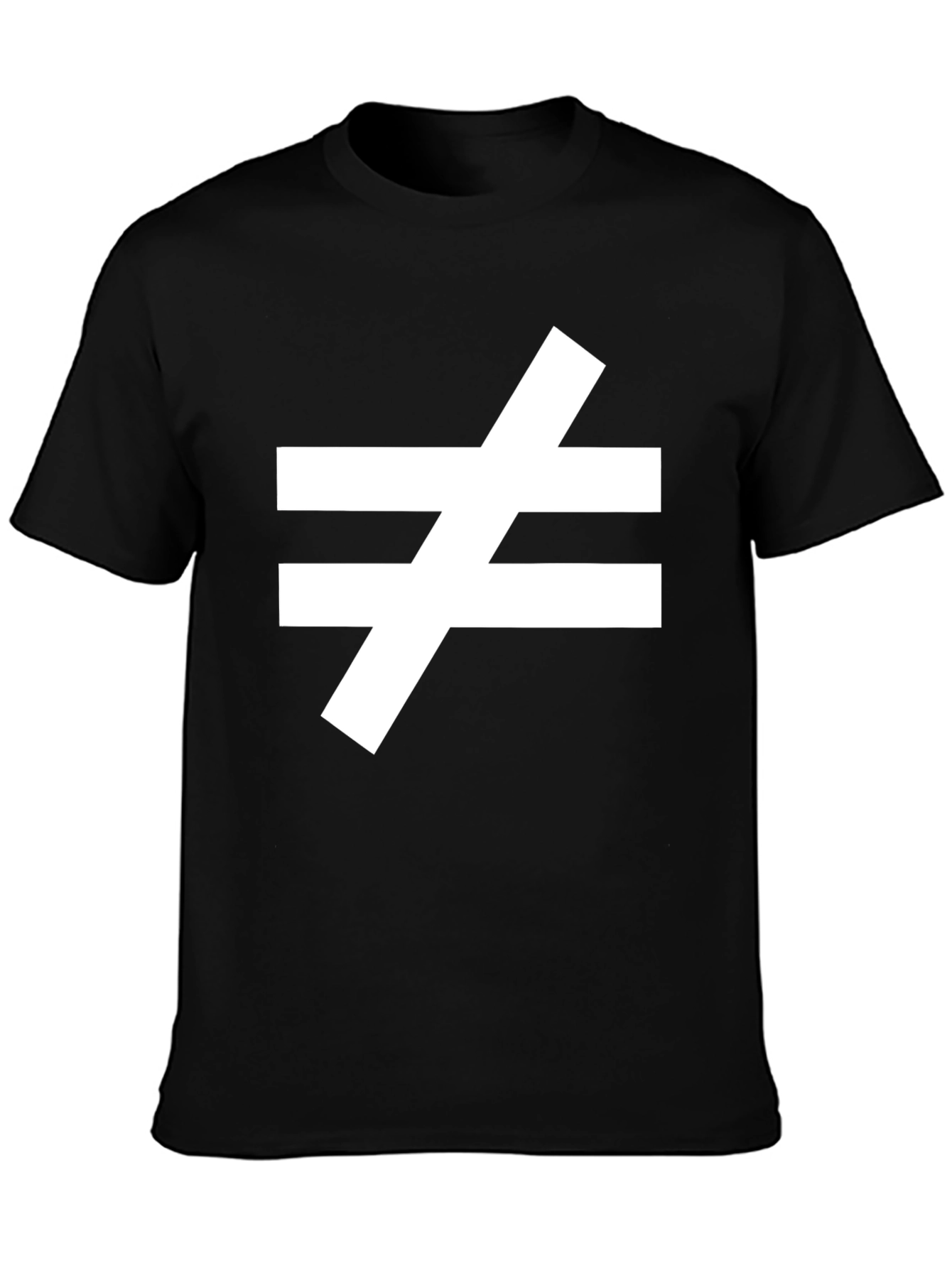 Unequal Sign Graphic Tee - Black Cotton Blend Shirt