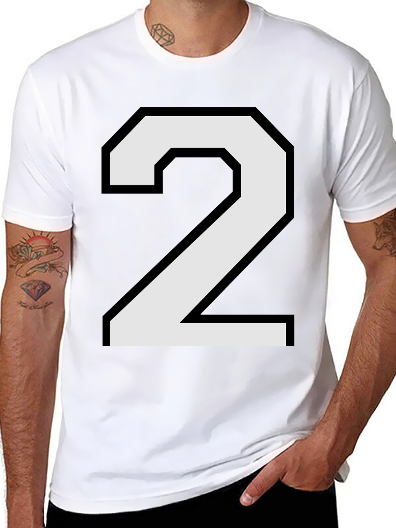 Number 2 Graphic T-Shirt - Black