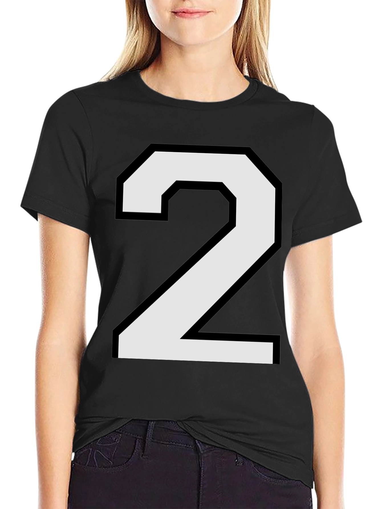Number 2 Graphic T-Shirt - Black